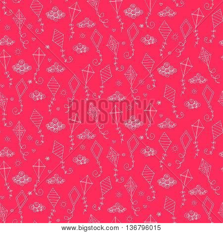 Seamless Pattern With Different Kites