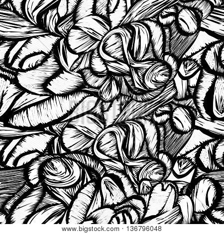 Seamless shapes hand-drawn pattern, spots background. Vector EPS