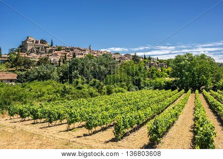 The hill top village of Ansouis in the Luberon Provence