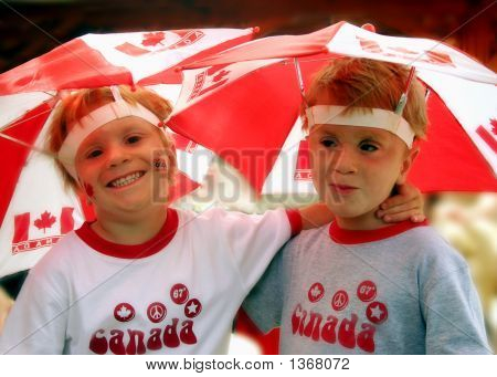 Tvillinger drenge på Canada Day
