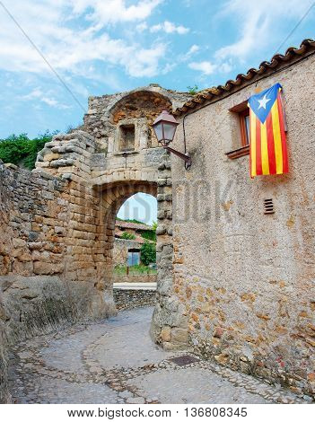 Old Medieval town Peratallada in Catalonia Spain