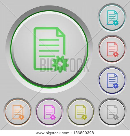 Set of color Document setup sunk push buttons.