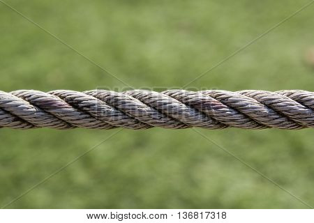 gray rope color close up object green background