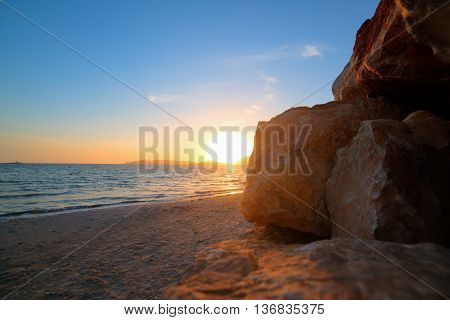 rocks by the shore in Alghero Sardinia