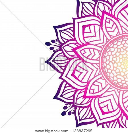 Vintage decorative element. Ethnic inian round ornament