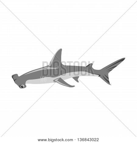 Hammerhead shark icon isolated on white background. Vector illustration
