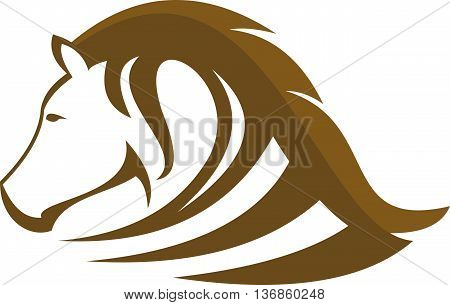 logo animal horse abstract with brown color