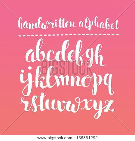 Vector handwritten brush script. White calligraphic letters for greeting cards and posters