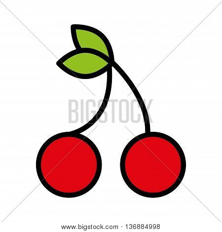 fesh fruit cherries  isolated icon design, vector illustration  graphic