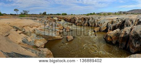 Lugard Falls In Tsavo Natioal Park Of Kenya