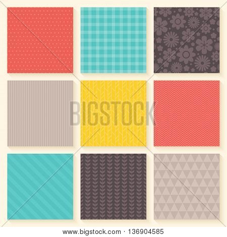 Spring and easter holiday seamless pattern set