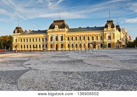 NITRA, SLOVAKIA - JULY 02, 2016: Museum in a square in the old town of Nitra on July 02, 2016.