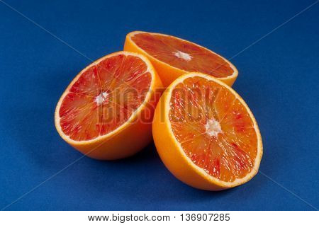 Half Of Blood Red Sicily Orange. Studio Shoot.