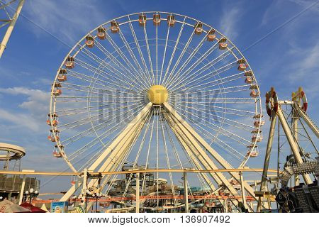 June 11, 2016 Wildwood NJ:  Moreys Peir on the boardwalk in Wildwood NJ.