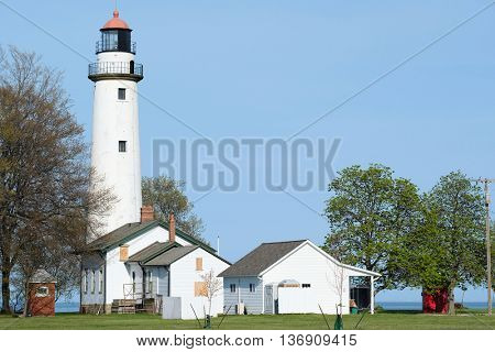 Pointe aux Barques Lighthouse, built in 1848, Lake Huron, Michigan, USA