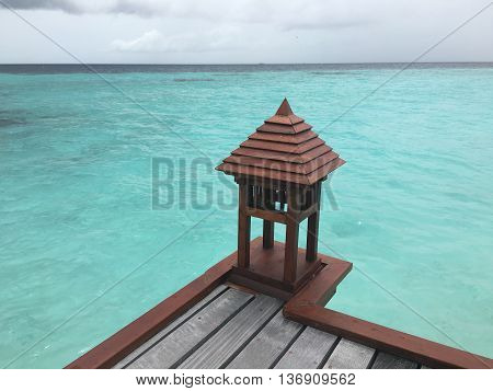 View of the sea from Maldives Resort island