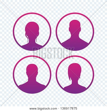 4 avatars icons in circles vector illustration