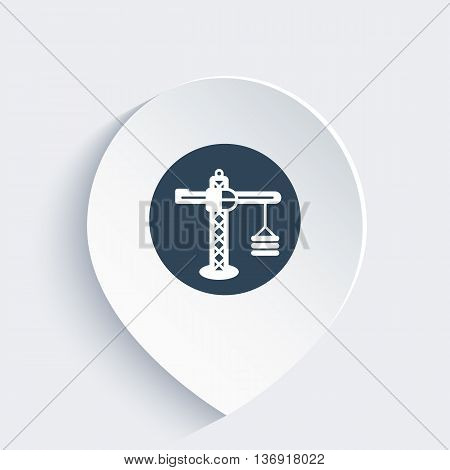 construction crane icon on mark vector illustration