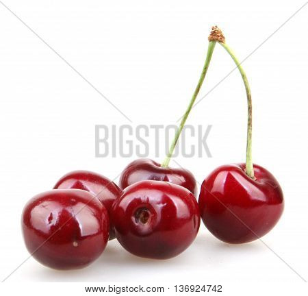 Cherry On A White Background Stock Photos
