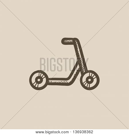 Kick scooter vector sketch icon isolated on background. Hand drawn Kick scooter icon. Kick scooter sketch icon for infographic, website or app.