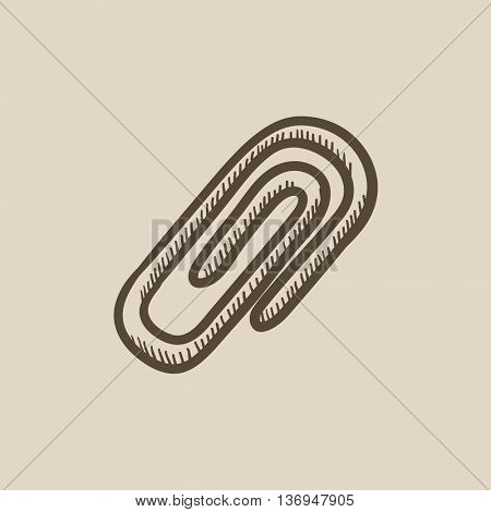 Attach symbol vector sketch icon isolated on background. Hand drawn Attach symbol icon. Attach symbol sketch icon for infographic, website or app.