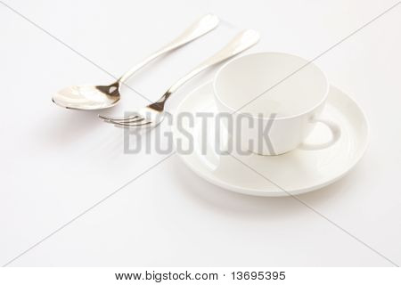 Spoon, Fork And Tea Cup