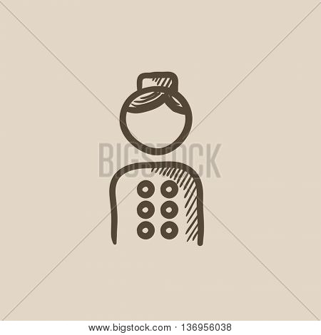 Bellboy vector sketch icon isolated on background. Hand drawn Bellboy icon. Bellboy sketch icon for infographic, website or app.