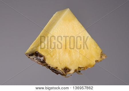 Pineaple Portion On Gray, Studio Shoot