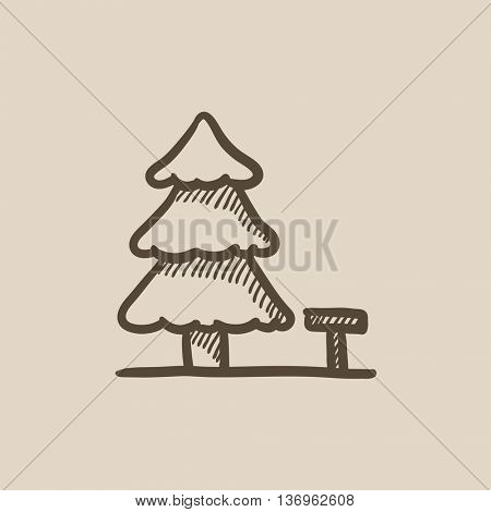 Landscape vector sketch icon isolated on background. Hand drawn Landscape icon. Landscape sketch icon for infographic, website or app.