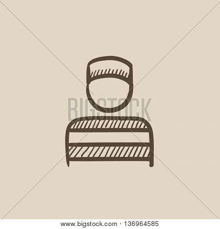 Prisoner vector sketch icon isolated on background. Hand drawn Prisoner icon. Prisoner sketch icon for infographic, website or app.