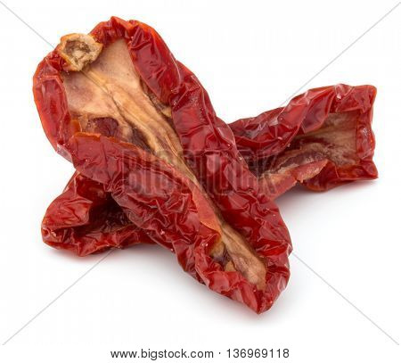Dried tomatoes isolated on white background cutout