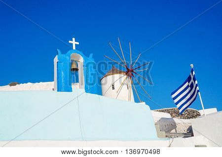 Church At Santorini Island In Greece