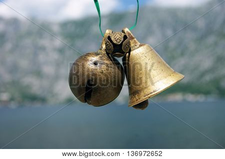 The bells on the background of the mountains