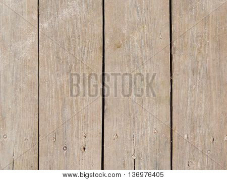 wood plank with copy space. Weathered, bleached gangplank background on the beach. Wood background.