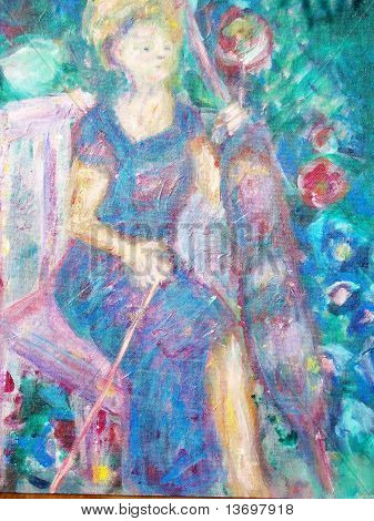 Senhora jogando um insturment da
