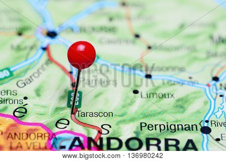 Tarascon pinned on a map of France
