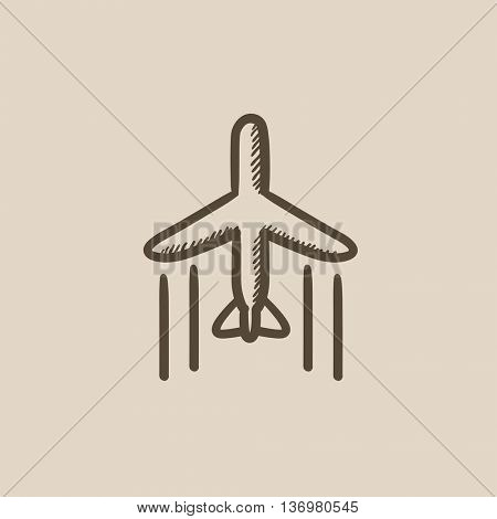 Cargo plane vector sketch icon isolated on background. Hand drawn Cargo plane icon. Cargo plane sketch icon for infographic, website or app.