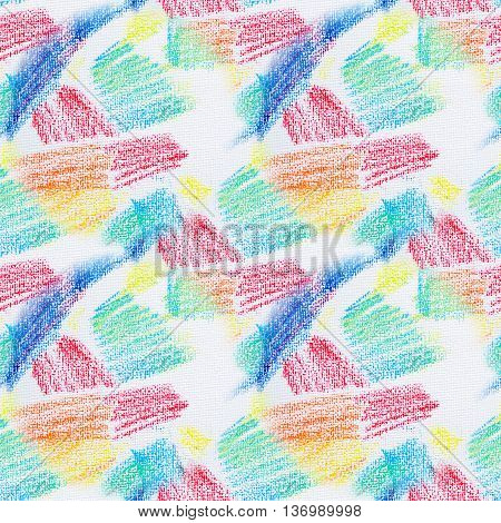 Grunge seamless texture of pastel strokes. Crayons seamless abstract grunge background. Design element. Hand drawing pattern. Pencil design elements.