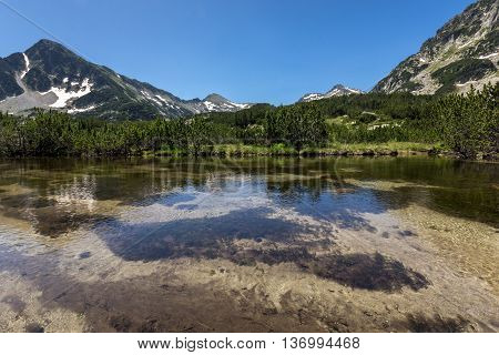 Amazing view of Sivrya peak and Banski lakes, Pirin Mountain, Bulgaria