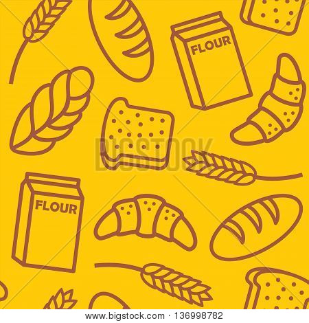 Set of food icons flat design illustration