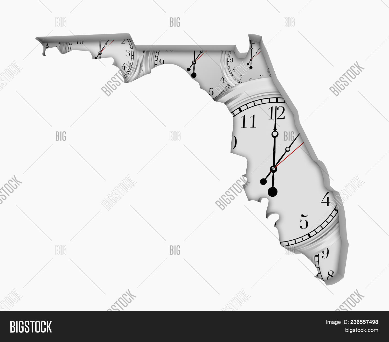 Florida FL Clock Time Image & Photo (Free Trial) Bigstock