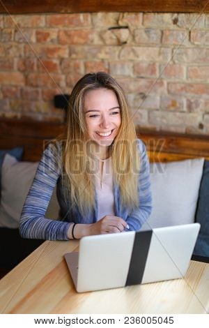 Professional Photographer Decided To Work Not At Home, Person Took Picture Of Wooden Table For Socia
