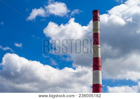Pipe Chp Against The Sky In Ukraine.