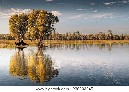 Sky Reflected In The Kakadu Wetlands In Kakadu National Park, Northern Territories, Australia