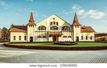 Historic Building Of National Stud Farm, Topolcianky, Slovak Republic. Architectural Theme. Travel D