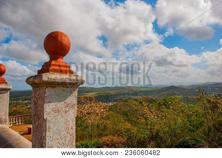 Cuba. Holguin:landscape From The Top Overlooking The City Holguin From Hill Of The Cross.