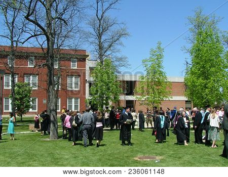 College Graduates Celebrate With Friends And Family After The Defiance College Graduation Ceremony, 
