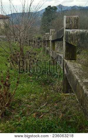 Beautiful Infinite Fence On A Farm In The Gorbeia Natural Park. Architecture Nature Landscapes. Marc