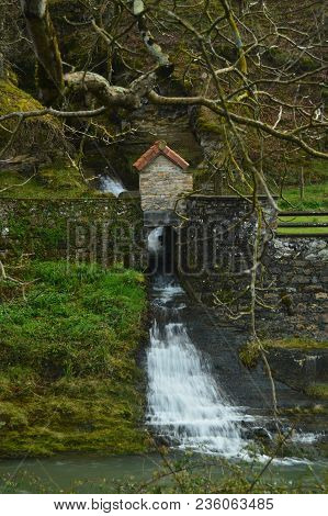 Beautiful Waterfall With Silk Effect In Gorbeia Natural Park. Waterfall Nature Landscapes. March 26,
