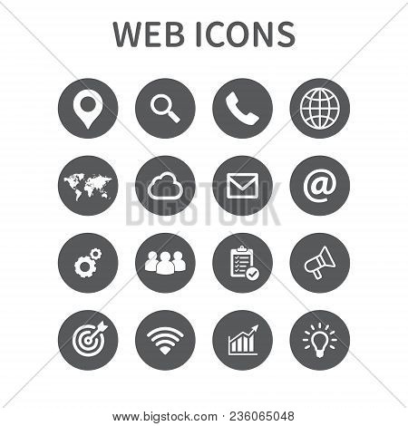 Web Icons Set. Universal Web Icon To Use In Web And Mobile Ui, Set Of Basic Ui Web Elements. Vector 